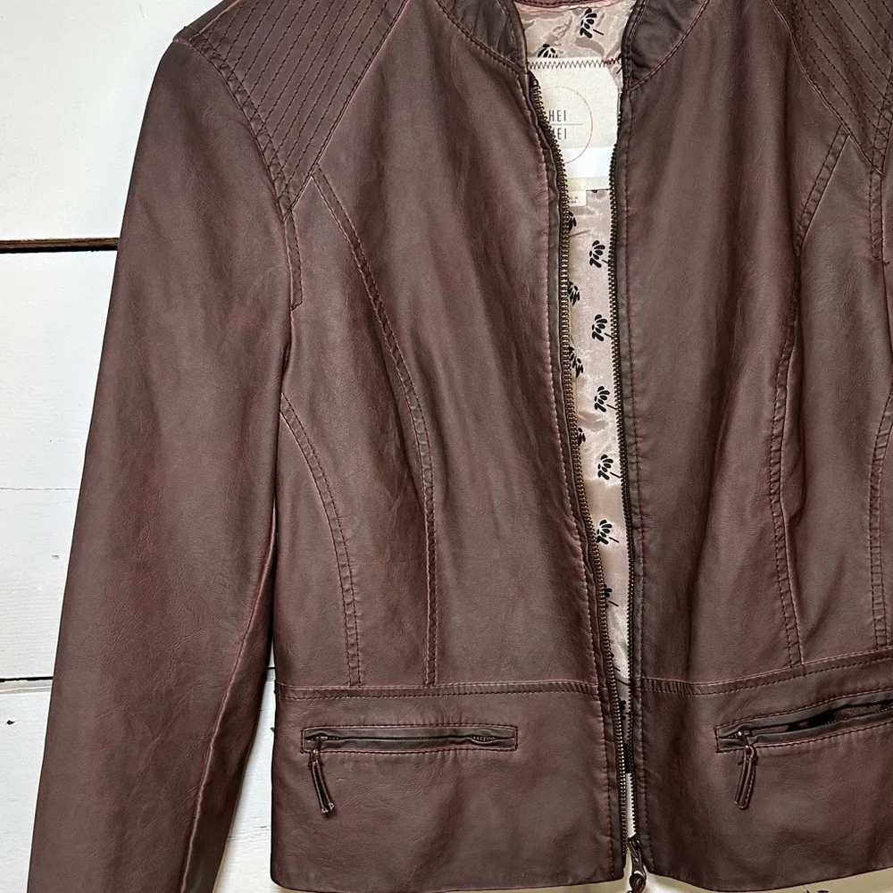 Hei Hei Dara Anthropologie Vegan Leather Jacket - Picture 6 of 14